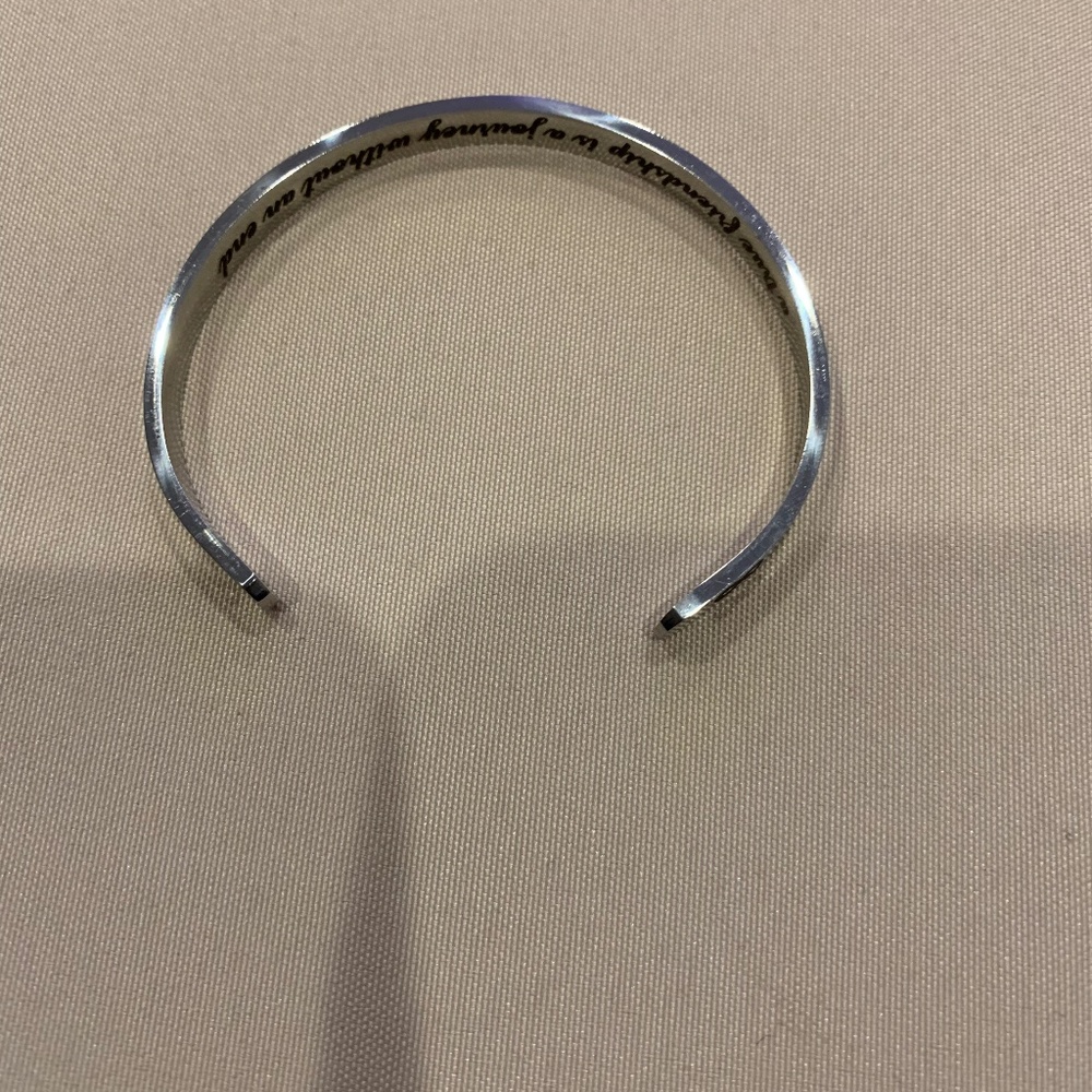 Open-Ended Silvertone Bangle Bracelet